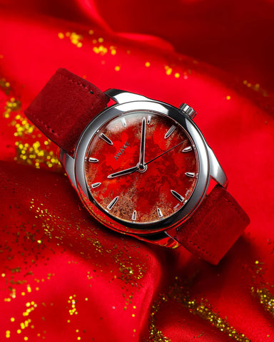 Awake-sơn-mai-frosted-leaf-royal-red 2