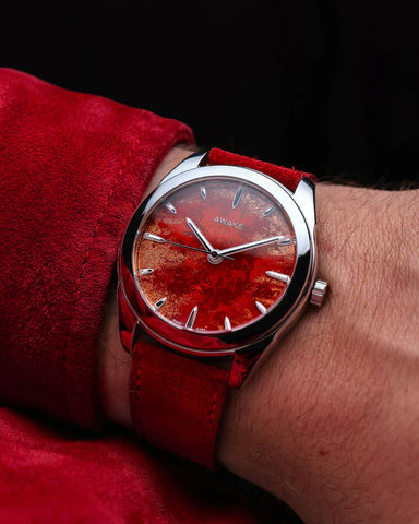 Awake-sơn-mai-frosted-leaf-royal-red 6