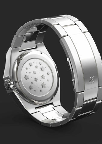 Balticus Stardust Silver Date - Hammered Bubble Blue