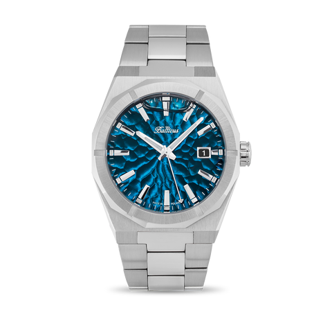 Balticus Stardust Silver Date - Hammered Bubble Blue