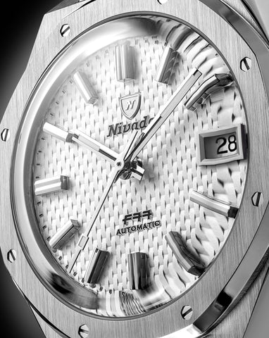 Nivada Grenchen F77 MK 2 White Date 69014A77