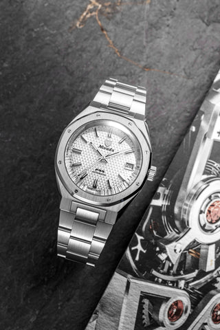 Nivada Grenchen F77 MK 2 White Date 69014A77