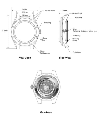 Nivada Grenchen F77 Black Mark 2 68035A77