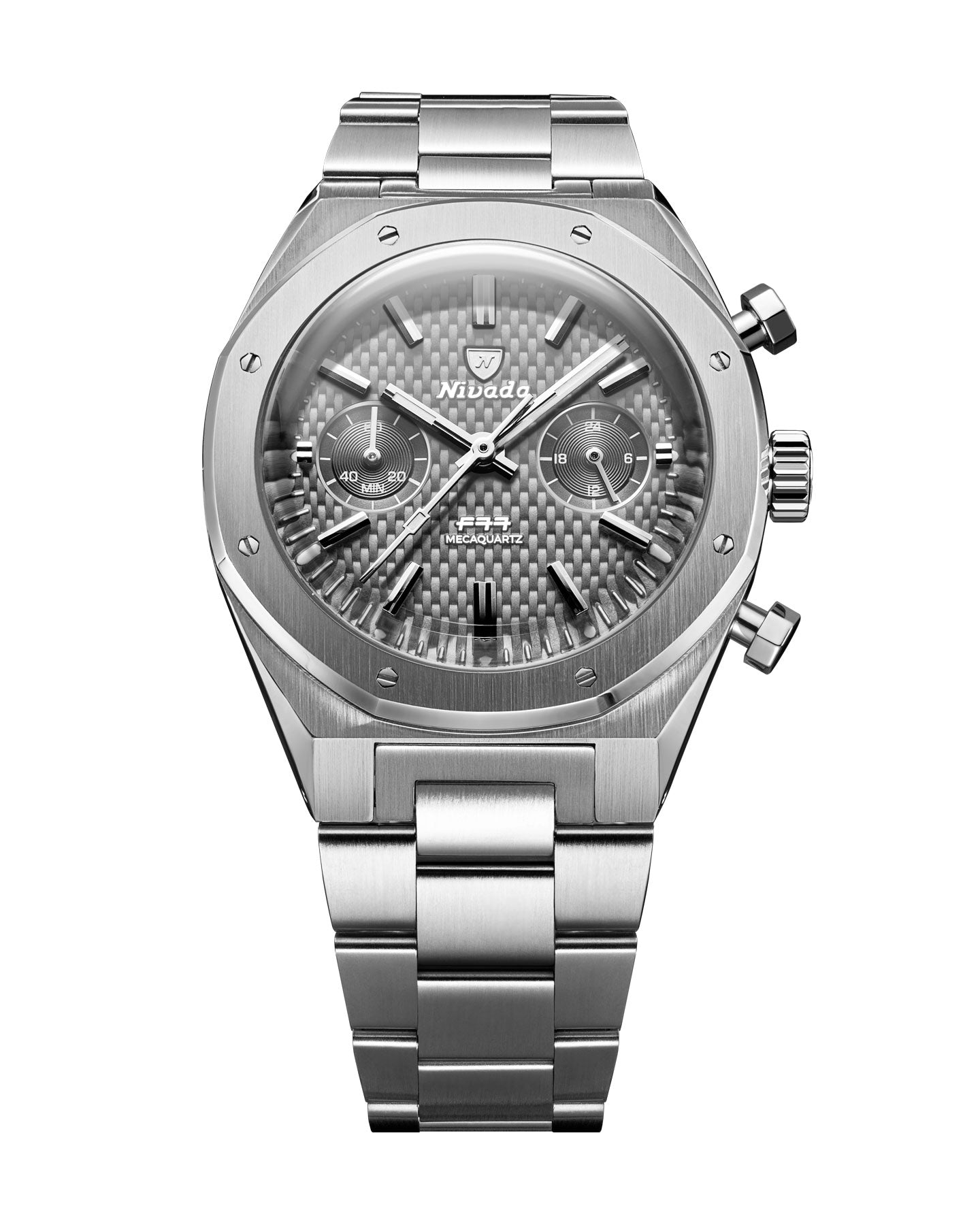 Nivada Grenchen F77 Chrono Mecaquartz Grey 68001Q77 – chronofactum.com