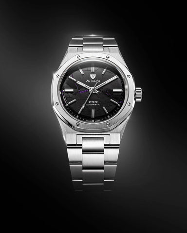 Nivada Grenchen F77 MKII SHUNGITE BLACK - 100 YEARS - 68058A77