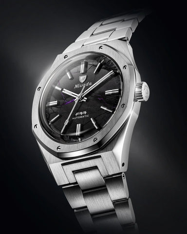 Nivada Grenchen F77 MKII SHUNGITE BLACK - 100 YEARS - 68058A77