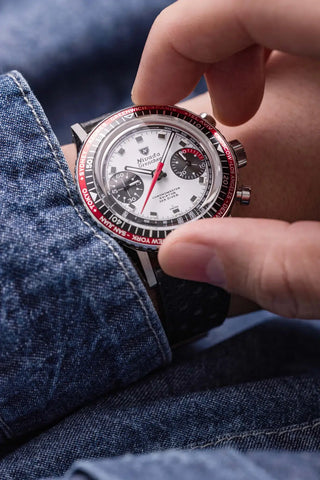 Nivada Grenchen Chronomaster Paul Newman Inter Bezel 86054M - Stahlboden