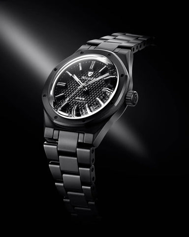 Nivada Grenchen F77 - Black Ceramic Braided Dial 68004A77