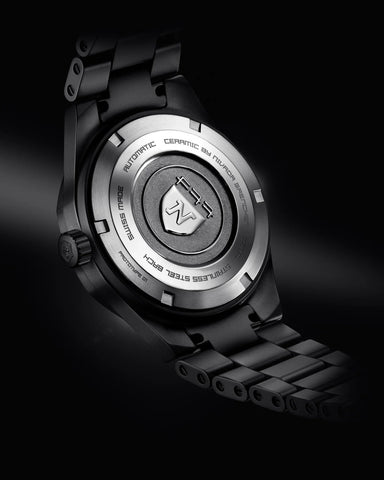 Nivada Grenchen F77 - Black Ceramic Braided Dial 68004A77