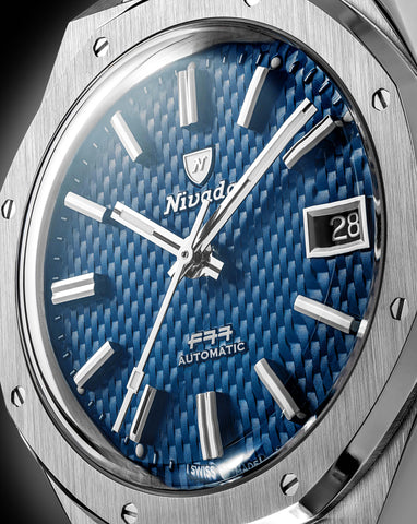 Nivada Grenchen F77 MK 2 Blue Date 69013A77