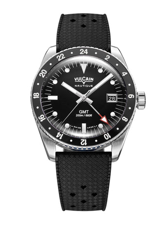 Vulcain Skindiver Nautique GMT Black - White Lume 680174B07