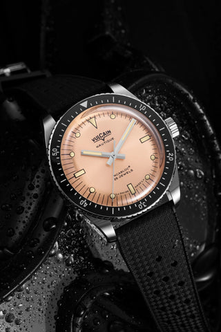 Vulcain Skindiver Nautique Salmon - Beige Lume