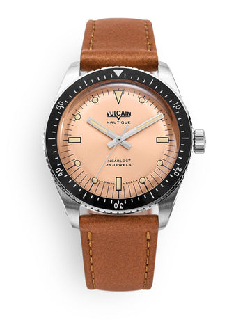 Vulcain Skindiver Nautique Salmon - Beige Lume