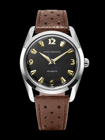 Nivada Grenchen Antarctic 35mm Black & Gold- Beige Lume 35016M