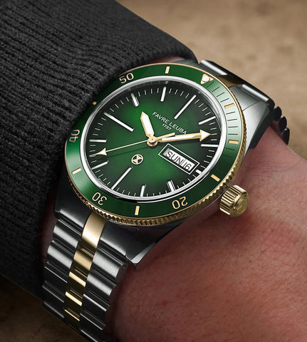 Favre Leuba Deep Raider Day Date - Bicolor Green