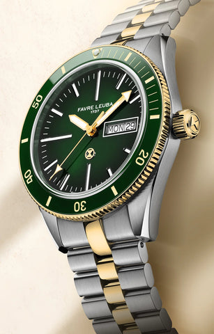 Favre Leuba Deep Raider Day Date - Bicolor Green