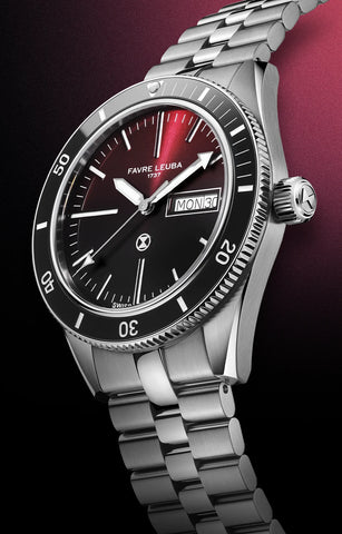 Favre Leuba Deep Raider Day Date - Burgundy