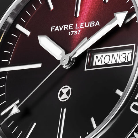 Favre Leuba Deep Raider Day Date - Burgundy