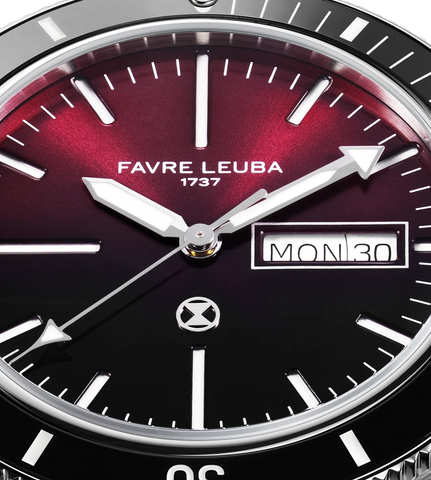Favre Leuba Deep Raider Day Date - Burgundy