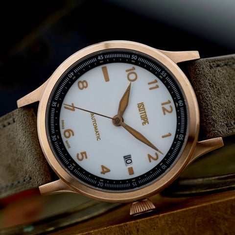 Isotope Old Radium Polar Enamal Bronze Emaille Automatikuhr