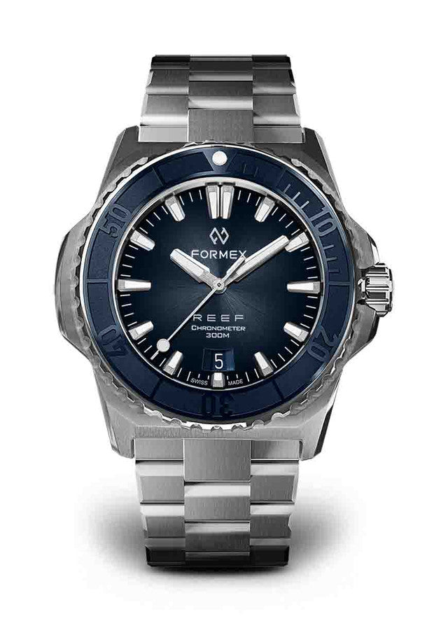 Blue Bezel Steel Bracelet
