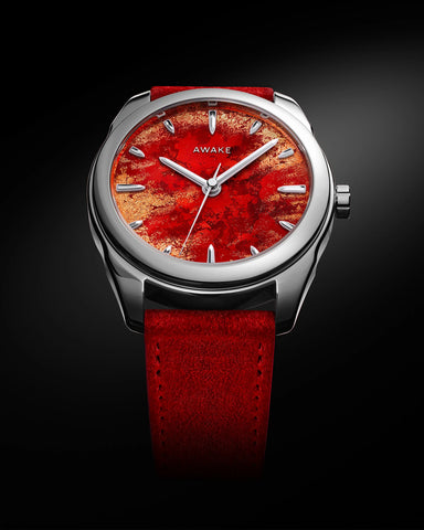 Awake-sơn-mai-frosted-leaf-royal-red 8