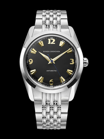 Nivada Grenchen Antarctic 35mm Black & Gold-  White Lume 35015M