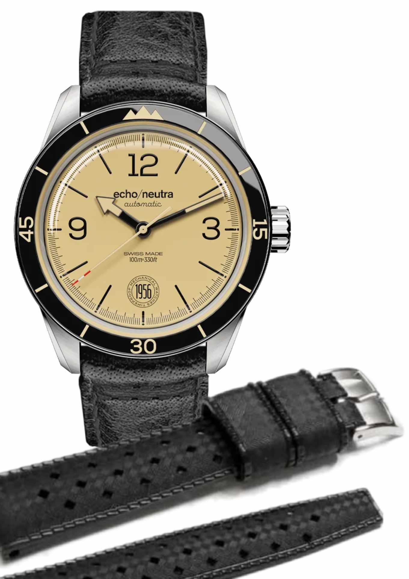 Set: buffalo leather strap + rubber strap