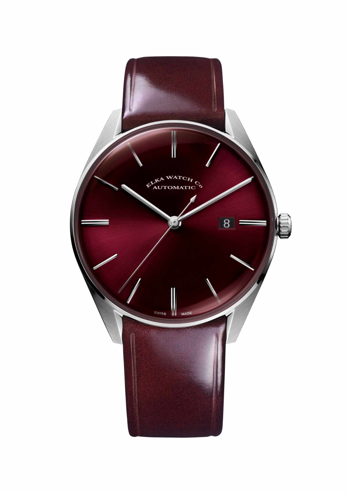 Red leather strap