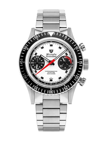 Nivada Grenchen Chronomaster Paul Newman Inter Bezel 86054M - Stahlboden