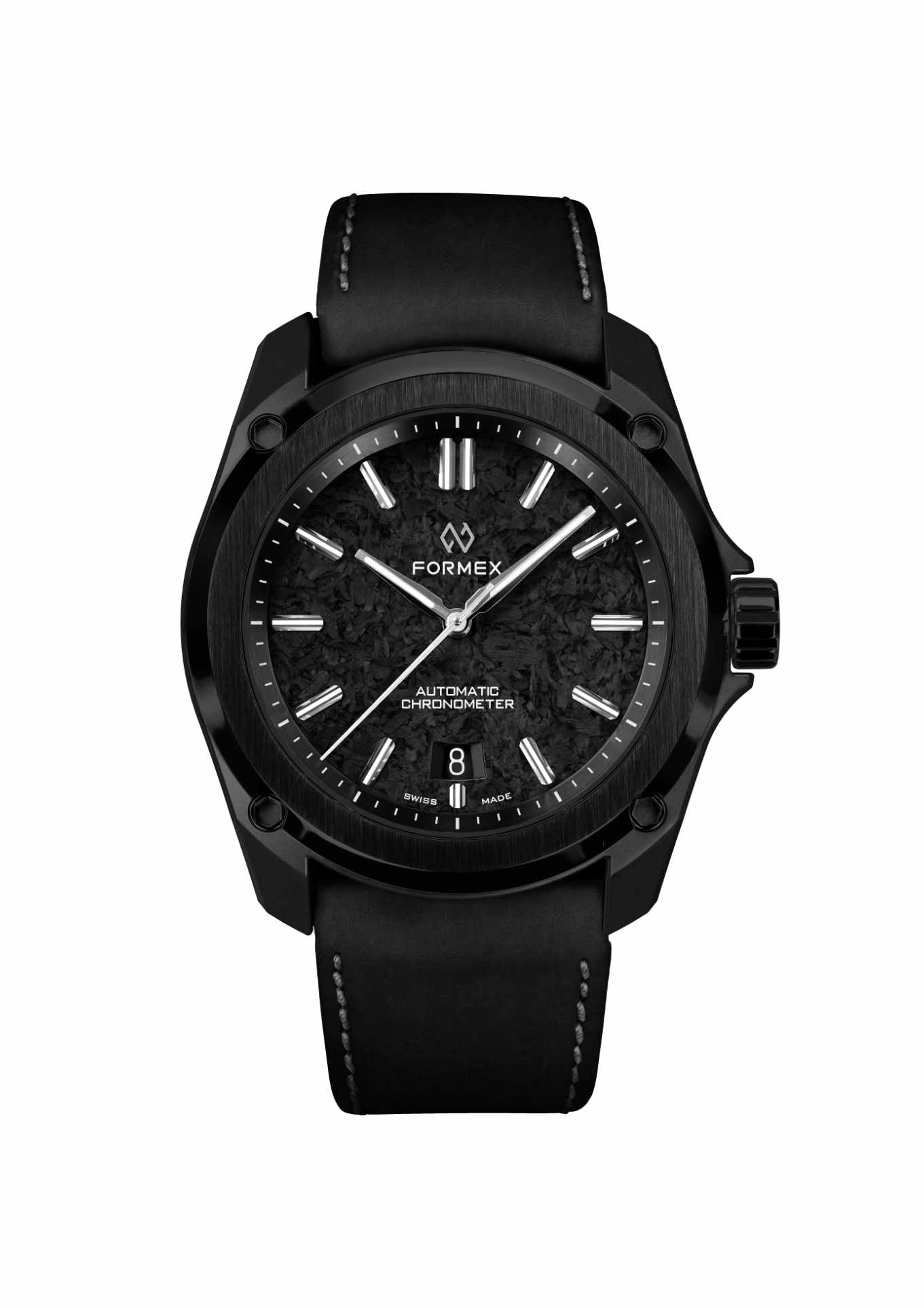 Lederband Schwarz mit grauer Naht