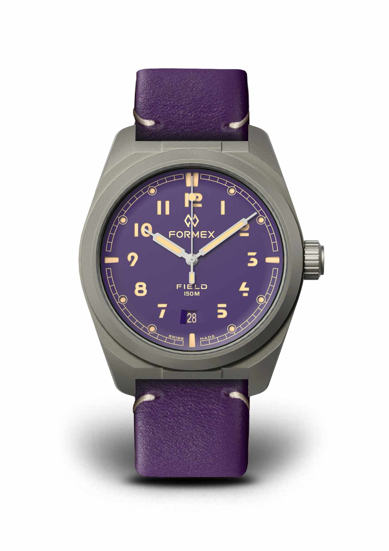 Leather strap purple