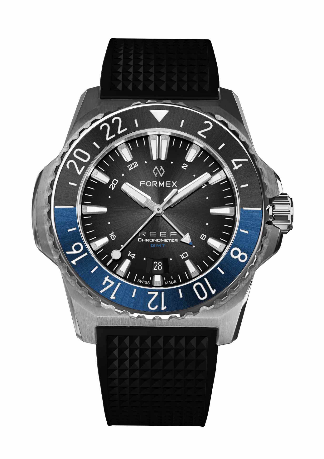 Black-Blue GMT Bezel.Rubber Strap