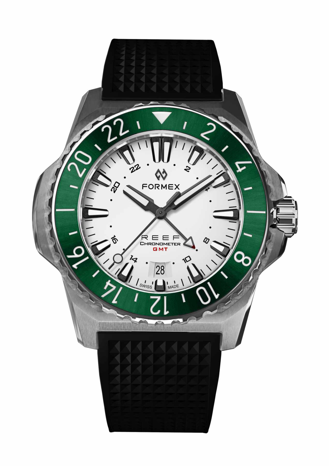 Green GMT Bezel.Rubber Strap
