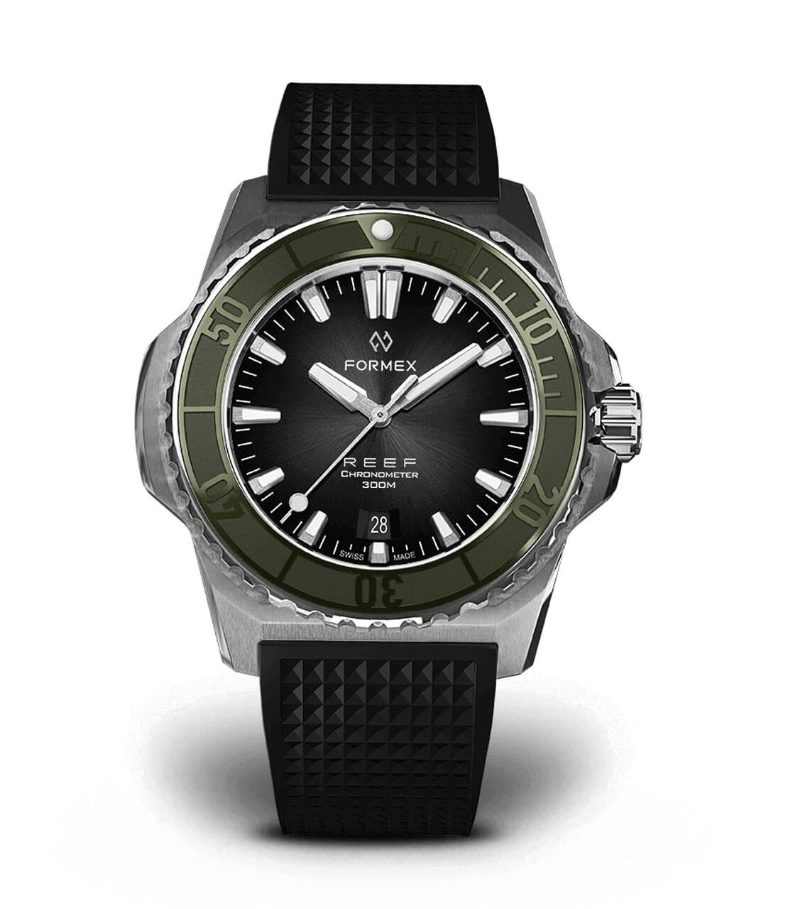 Green Bezel.Rubber Strap