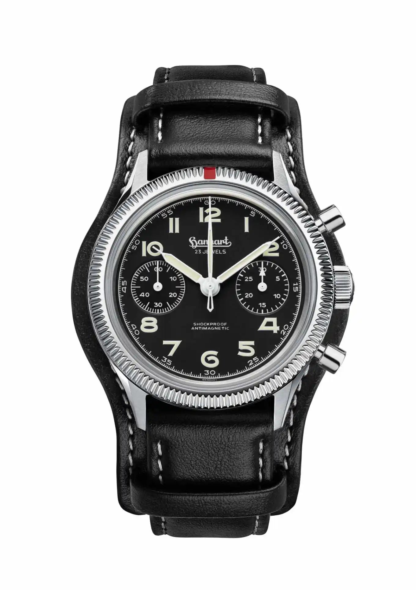 Leather strap black L