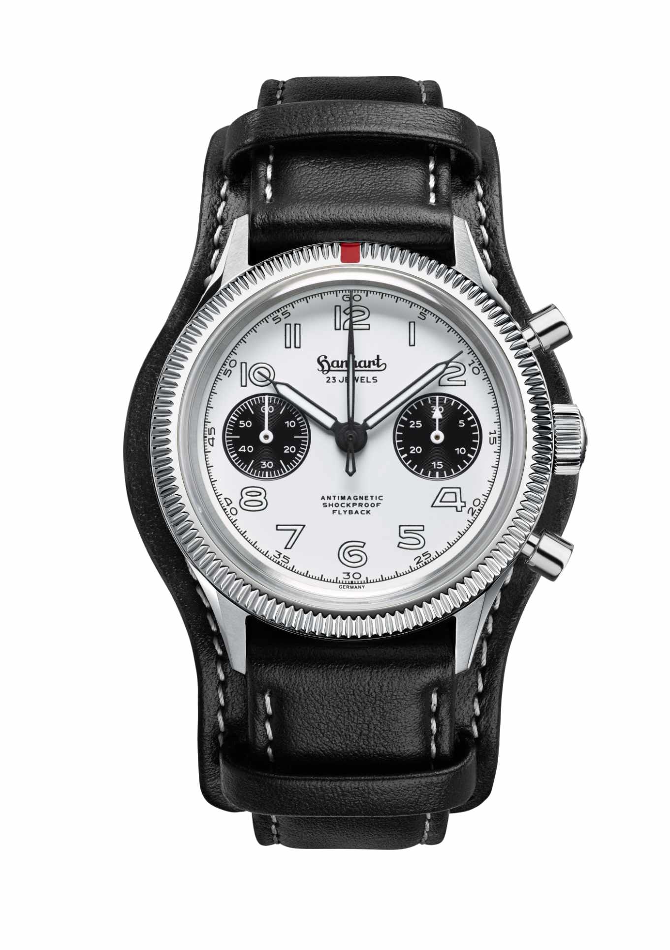 Leather strap black M