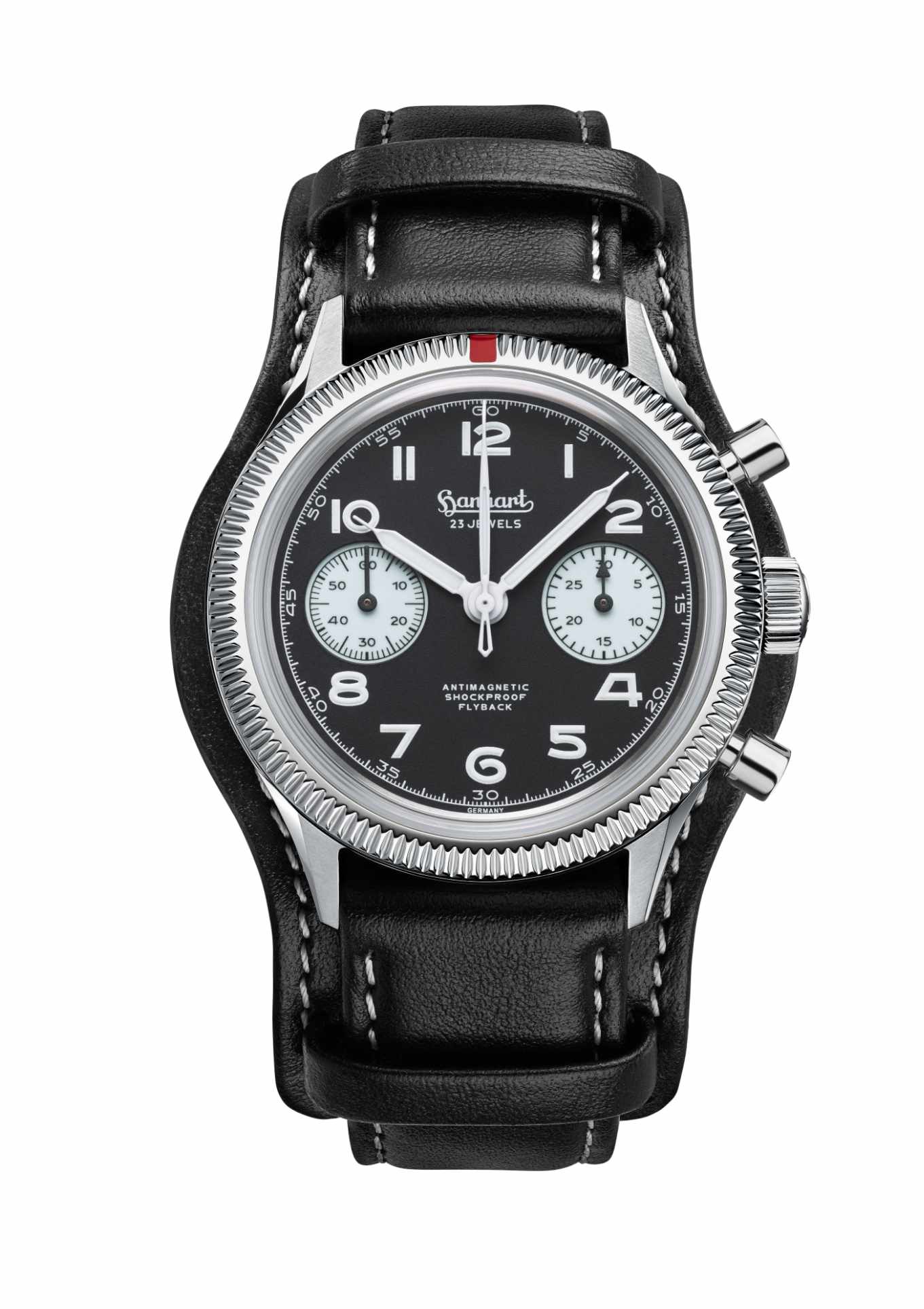 Leather strap black L