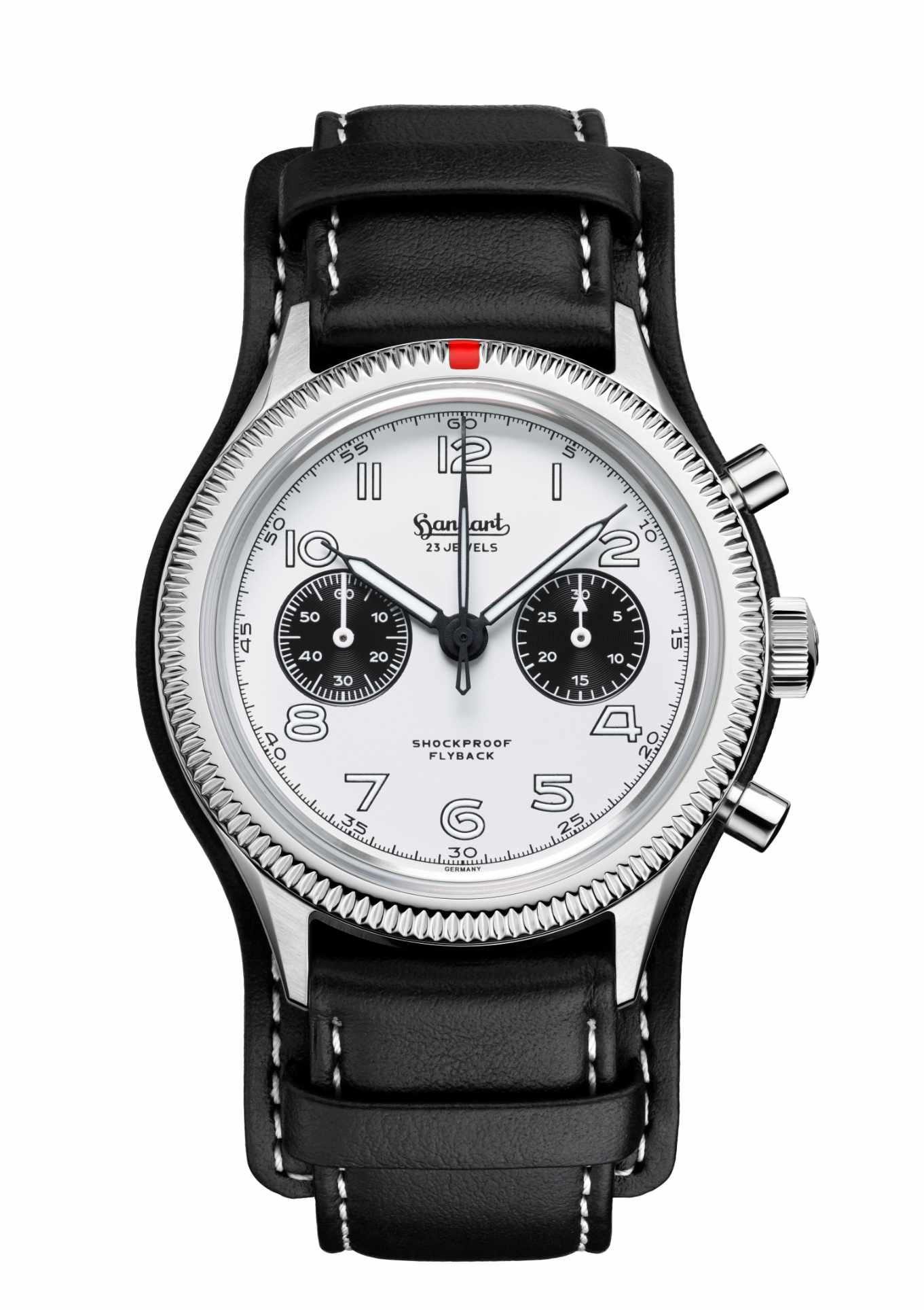 Leather strap black M