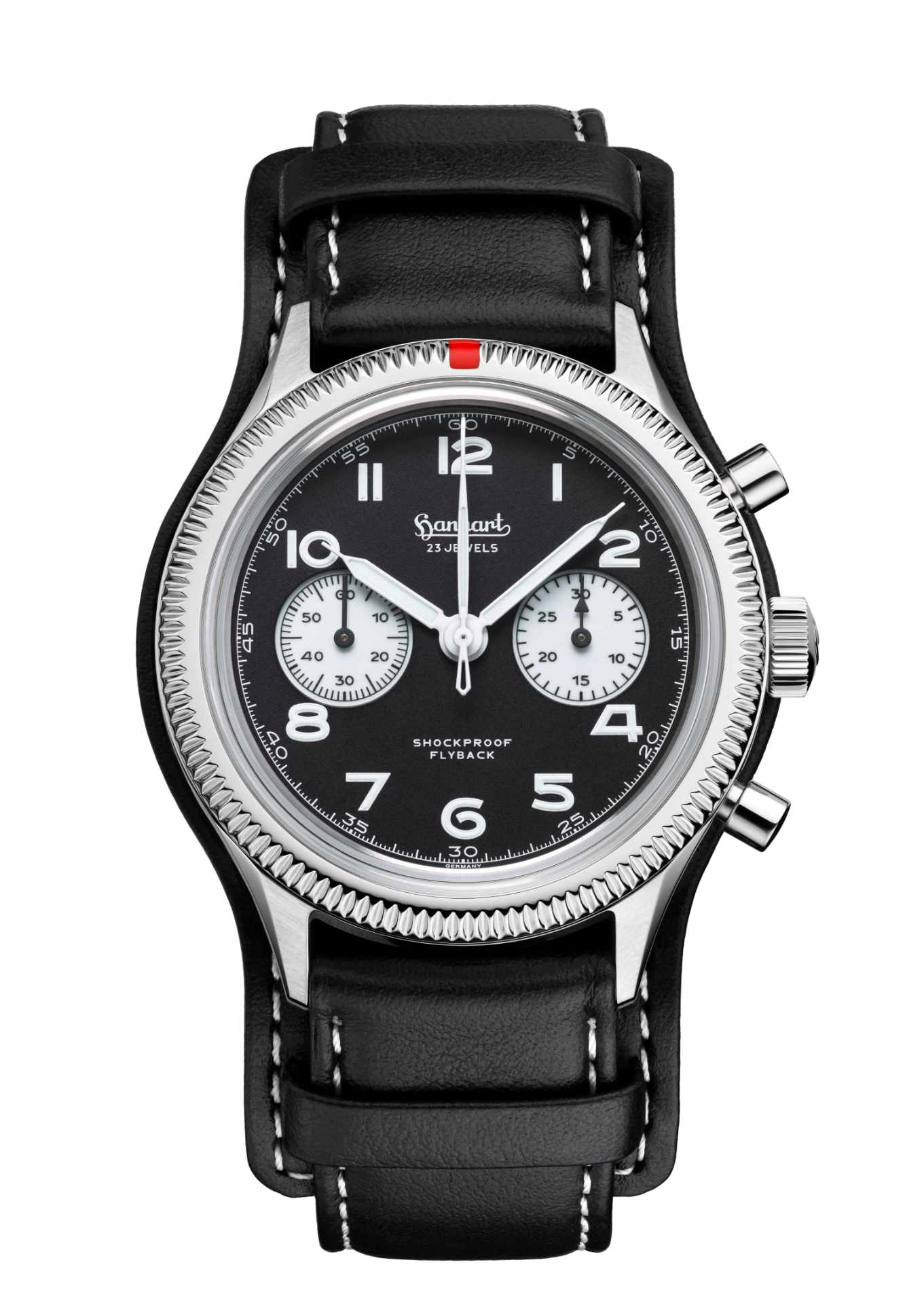 Leather strap black M