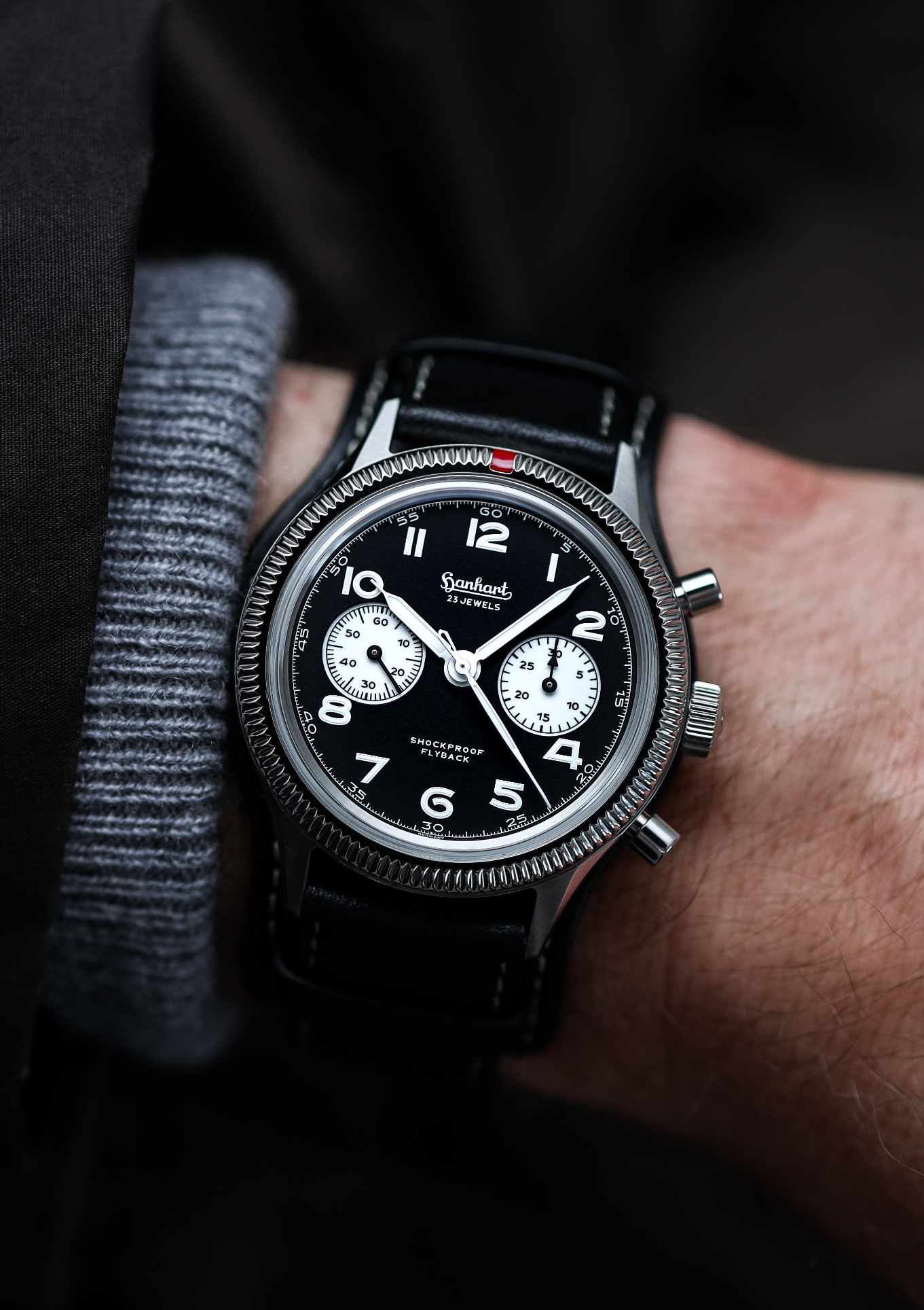 Hanhart 417ES 42mm Reverse Panda – chronofactum.com