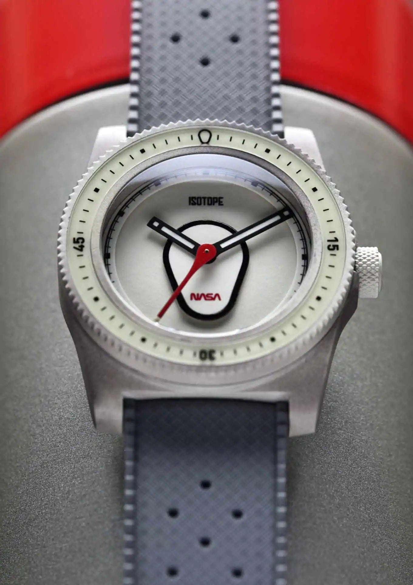 Set: Grey rubber strap + NASA textile strap