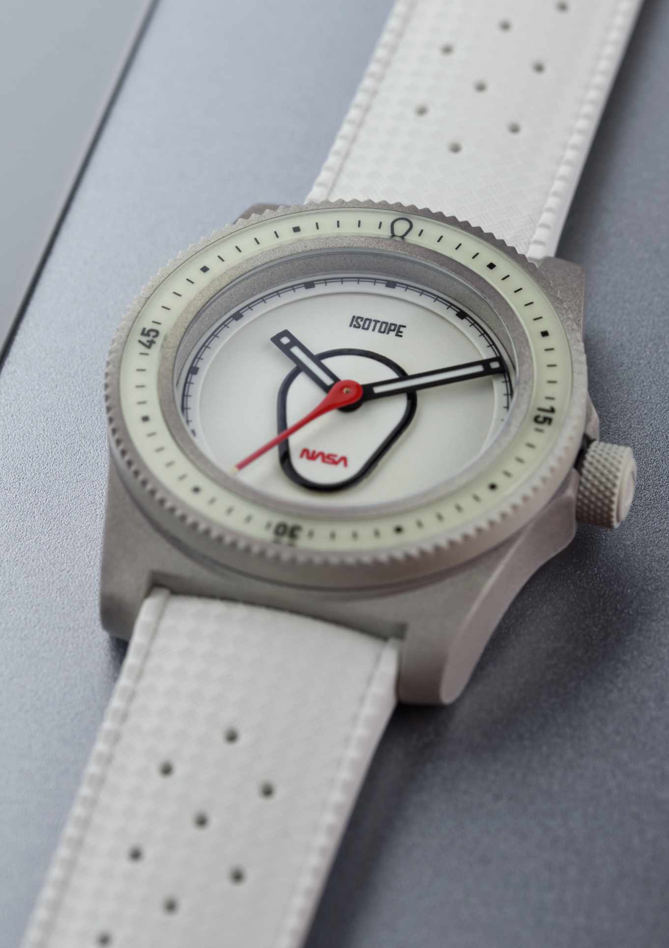 Set: White rubber strap + NASA textile strap
