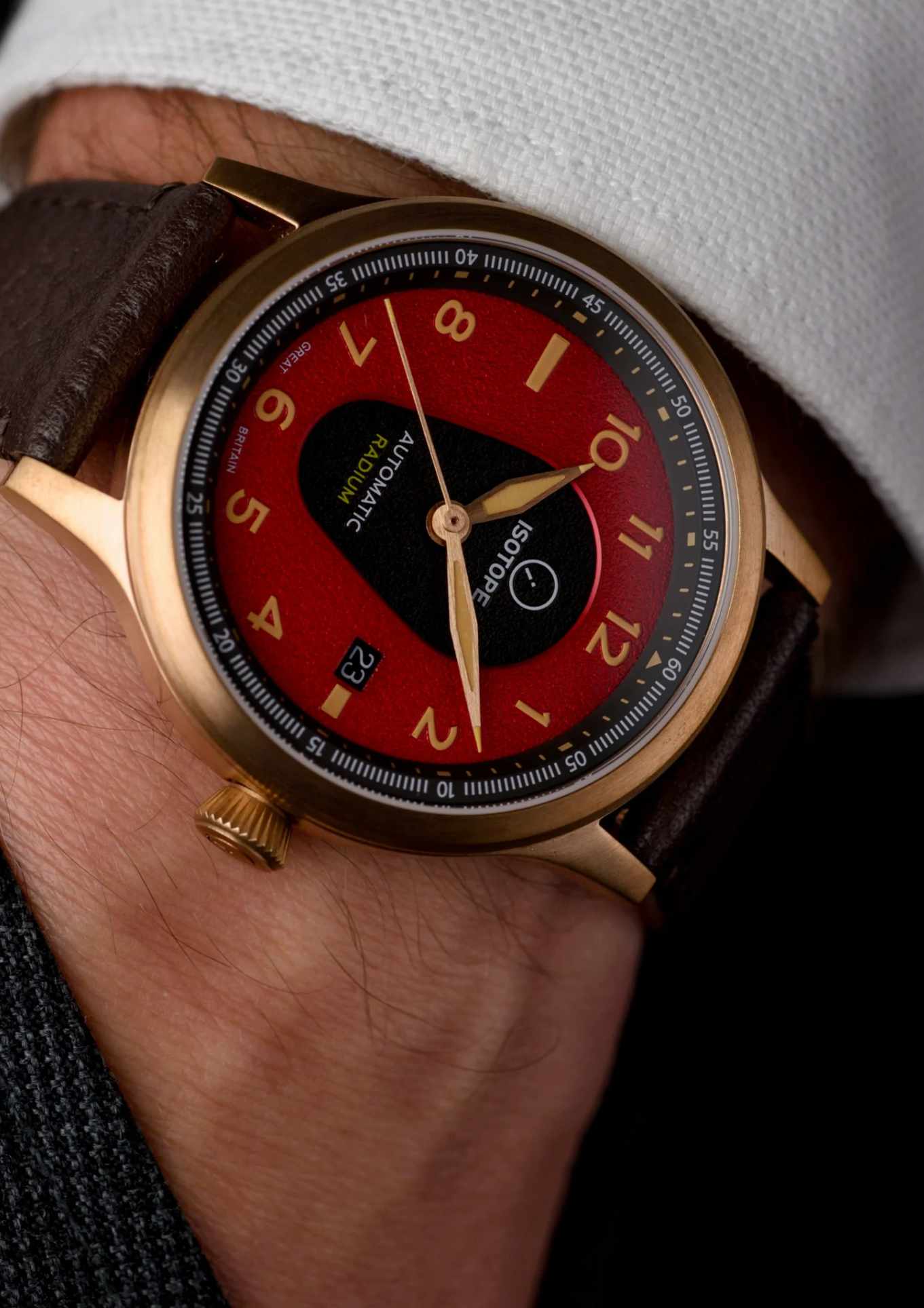 Isotope Old Radium Bronze Pilot Ox Blood Red – chronofactum.com