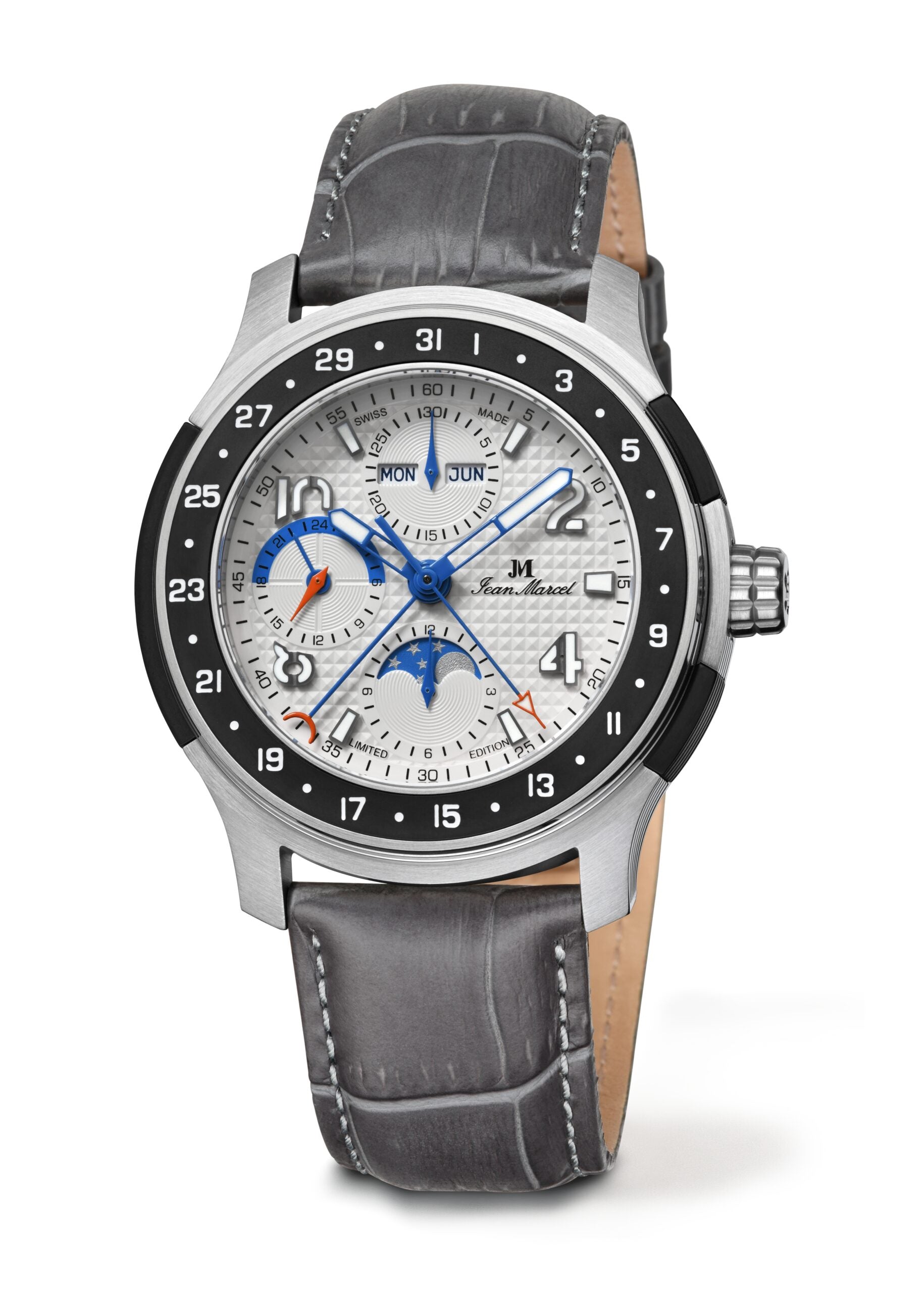 Brown crocodile-embossed leather strap