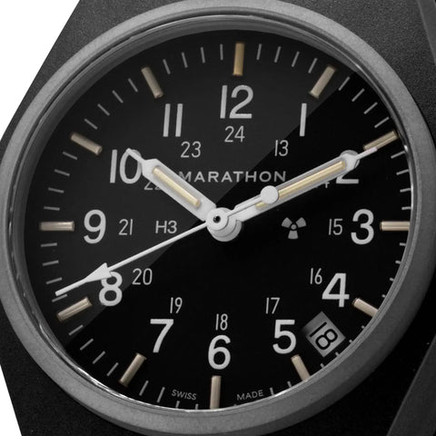 MARATHON 34mm Black General Purpose Quartz GPQ with Date - WW194015BK