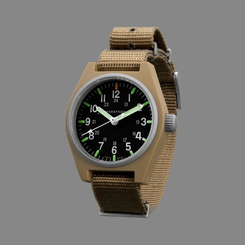 MARATHON 34mm Desert Tan General Purpose Quartz GPQ - MaraGlo - WW194009DT