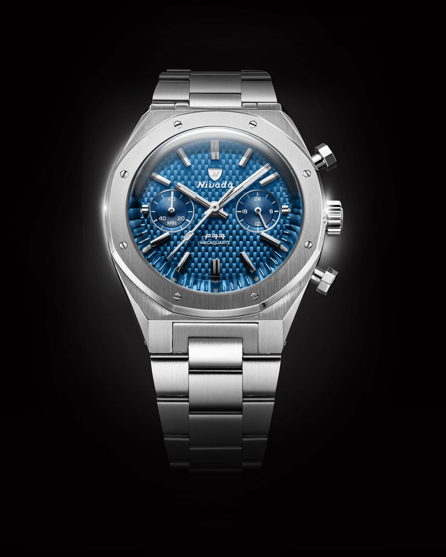 Nivada Grenchen F77 Chrono Mecaquartz Blue 68000Q77 – chronofactum.com