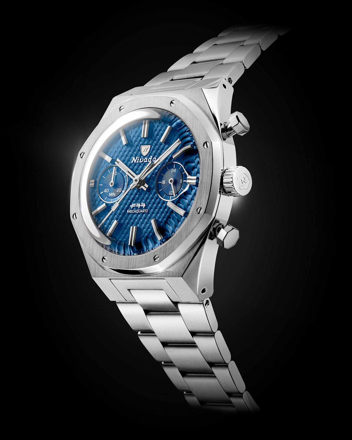Nivada Grenchen F77 Chrono Mecaquartz Blue 68000Q77 – chronofactum.com