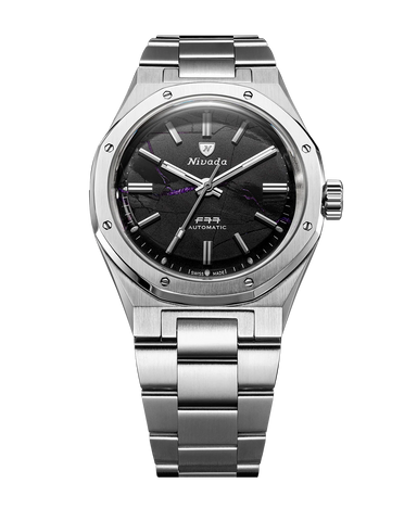 Nivada Grenchen F77 MKII SHUNGITE BLACK - 100 YEARS - 68058A77